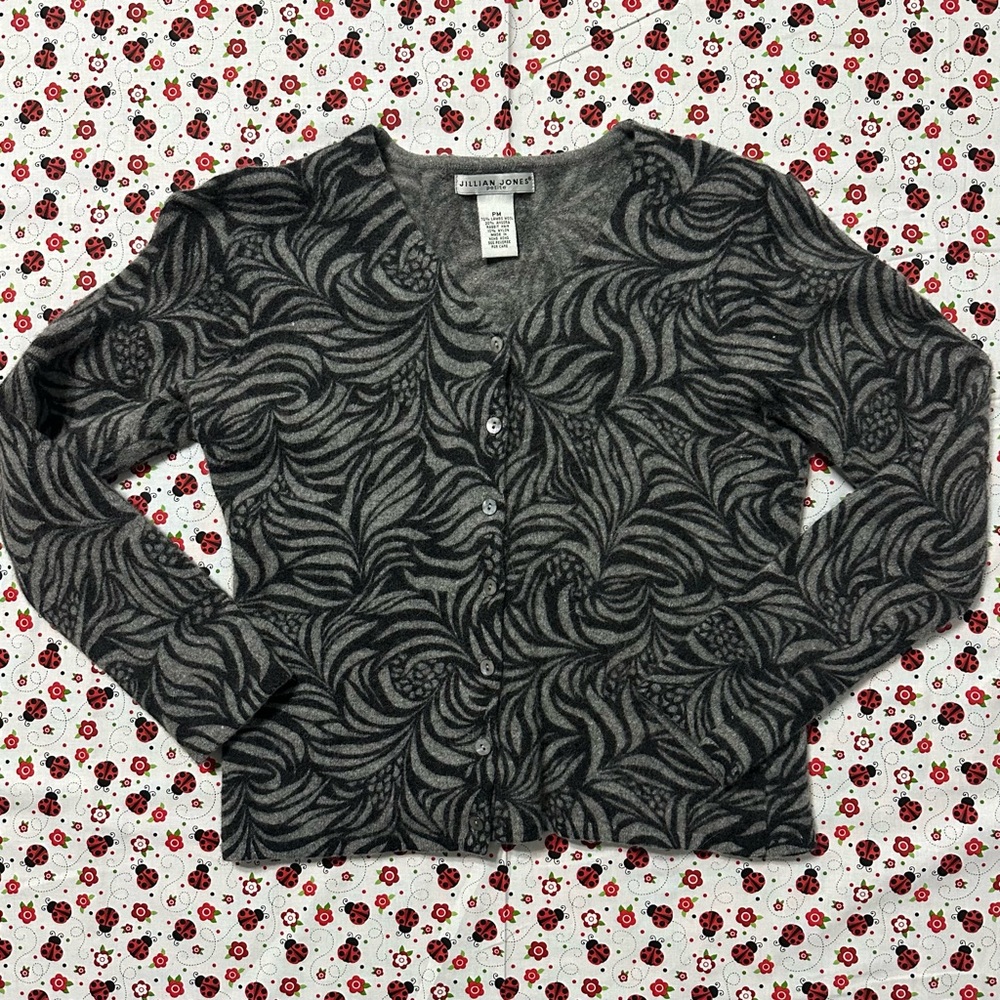 Jillian Jones Sweater Cardigan V-Neck Womens Petite M Vintage